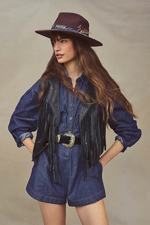 Black Rock Western Belt by Free People, Black, L-XL/G-TG | Free People (Global - UK&FR Excluded)