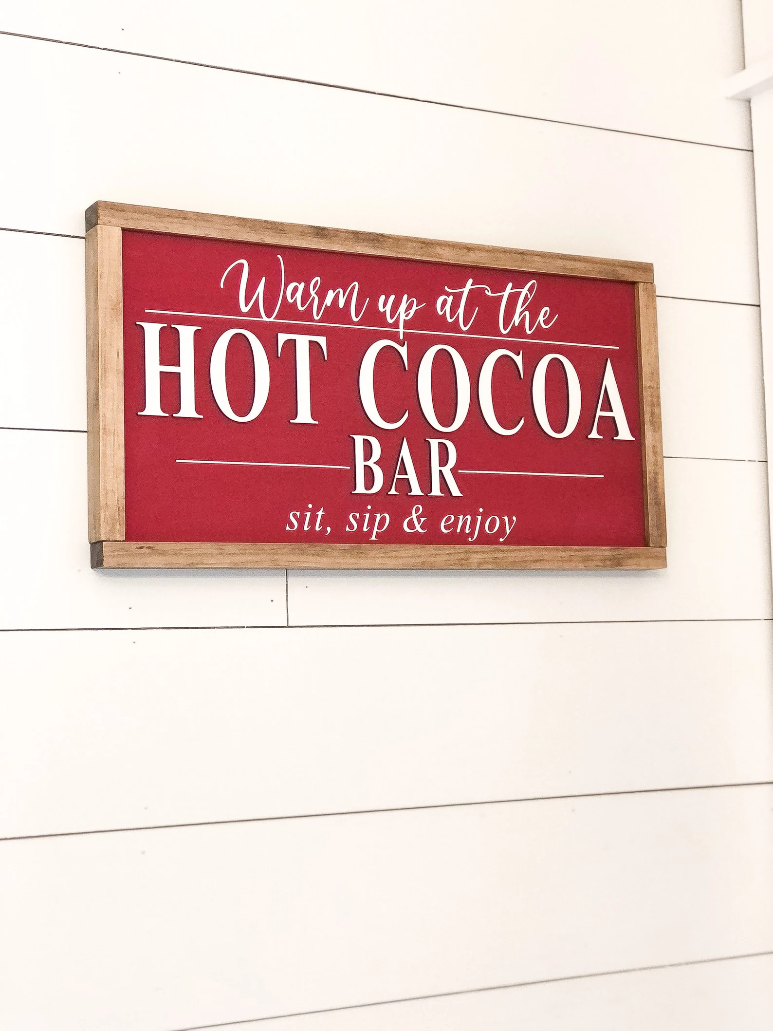3D Christmas Sign HOT COCOA BAR Sign Farmhouse Decor Winter Decor Christmas Decor Size 10 X 20 Sh... | Etsy (US)