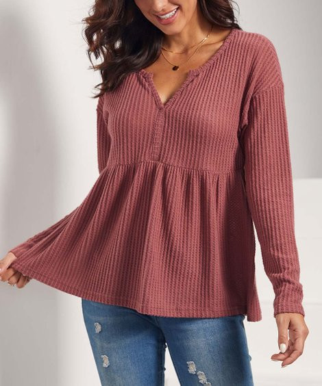 Suzanne Betro Weekend Vintage Rose Empire-Waist Top - Women | Zulily