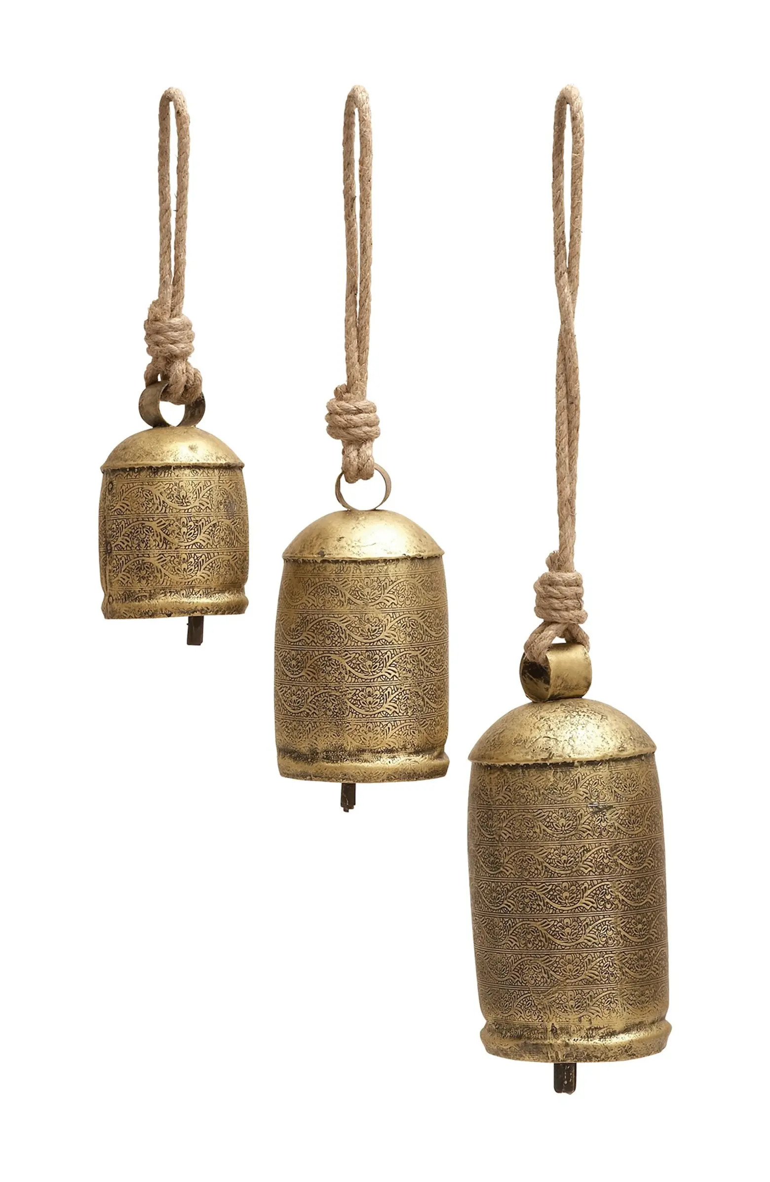 WILLOW ROW Gold Brass Cow Bell Wind Chimes - Set of 3 | Nordstromrack | Nordstrom Rack