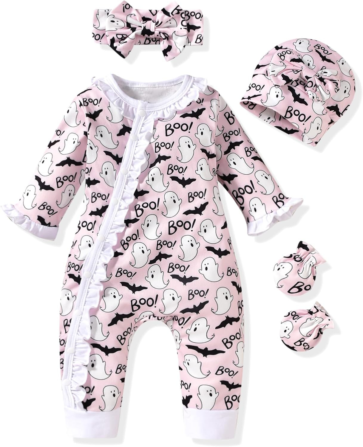 Aalizzwell Baby Girls Romper Outfit Fall Winter Clothes with Accessories | Amazon (US)