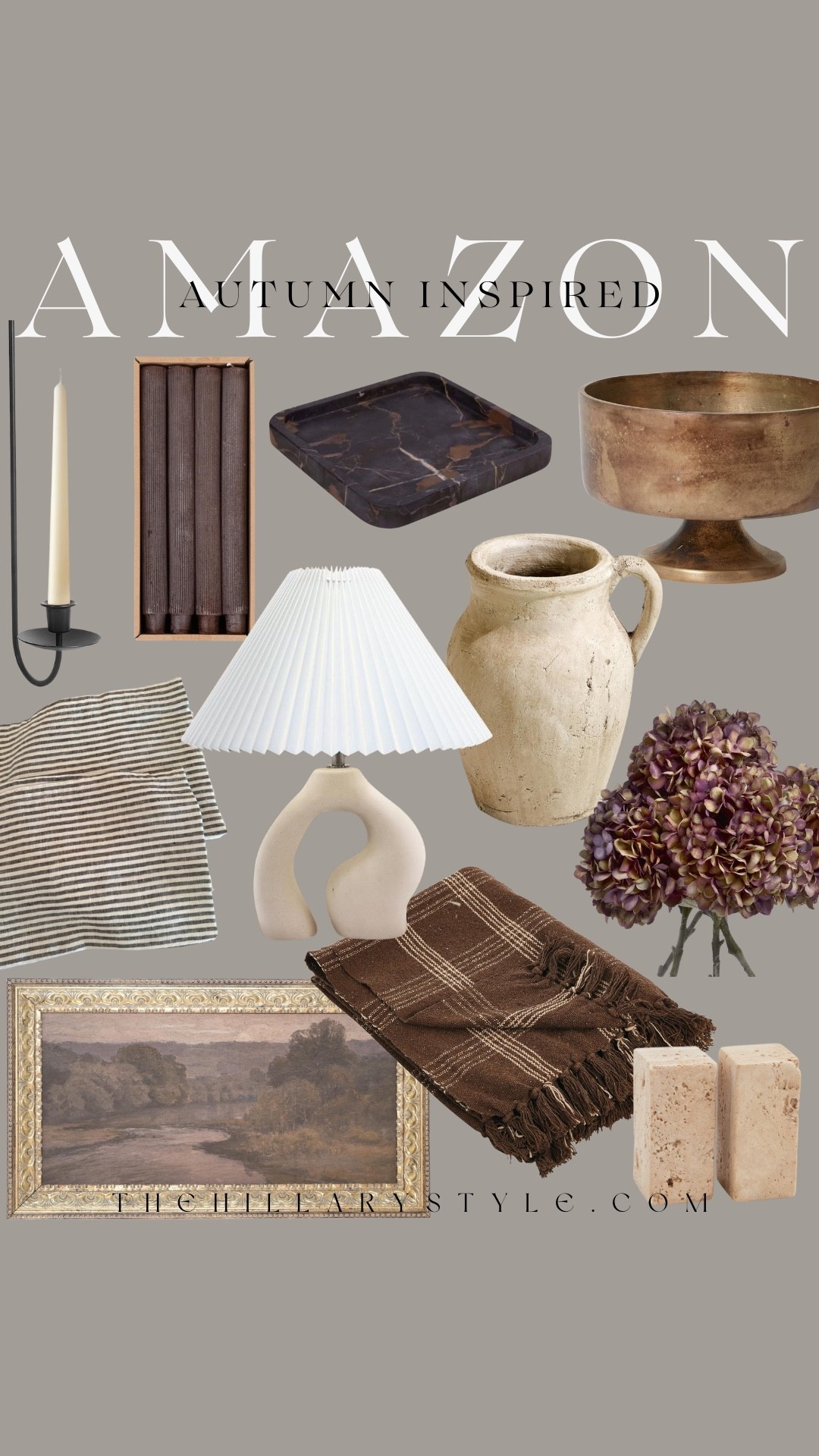 Restoration-inspired fall home finds — all under $50. This edit includes traditional terracotta vases, a cozy brown plaid throw, travertine salt + pepper shakers, and luxe textures like dark marble, stonewashed linen, and a pleated ceramic lamp. Neutral, timeless, and perfect for creating that designer look without the splurge

#LTKOver40 #LTKHome #LTKautumn