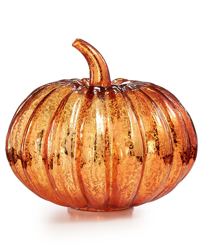 Harvest 7" Mercury Glass Pumpkin with LED Lights, Created for Macy's | Macys (US)