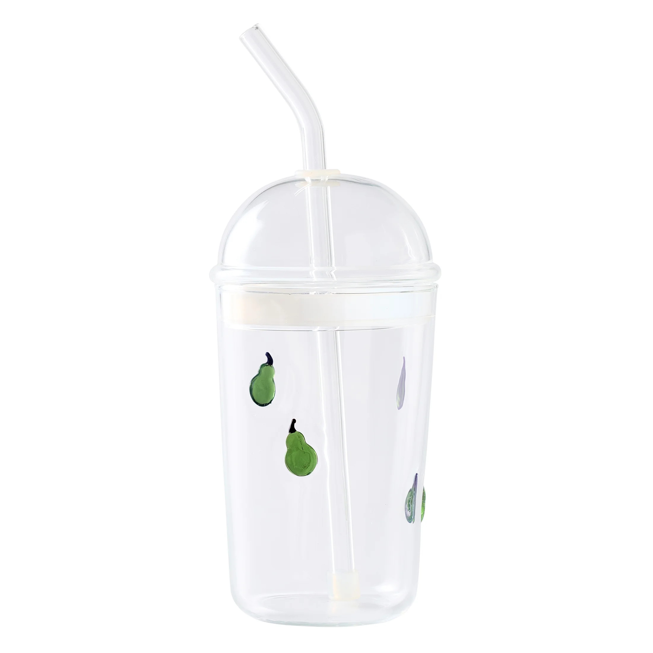 Better Homes & Gardens Glass Sipper Pear Icon With Glass Lid, 16 Ounce Capacity | Walmart (US)