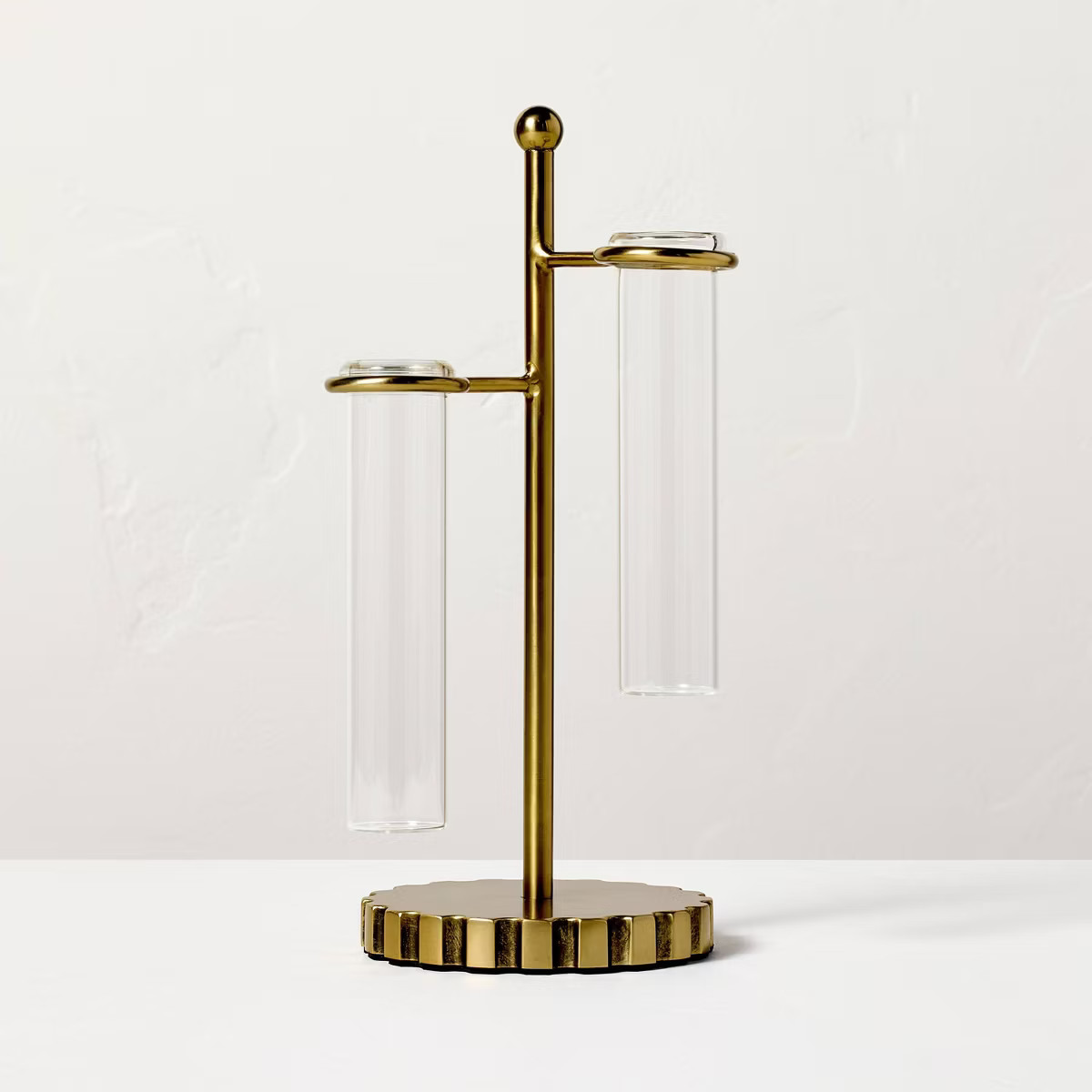 3pc Test Tube Brass Industrial Glass Vase - Hearth & Hand™ with Magnolia | Target