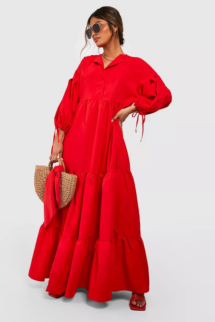 Button Through Maxi Dress | Boohoo.com (US & CA)