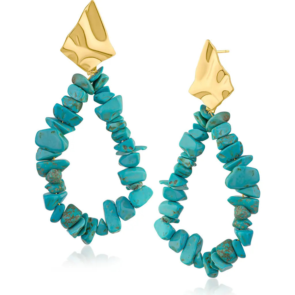 JARDIN Slice Faux Turquoise Drop Earrings (Nordstrom Exclusive) in Turq/Gold at Nordstrom Rack | Nordstrom Rack