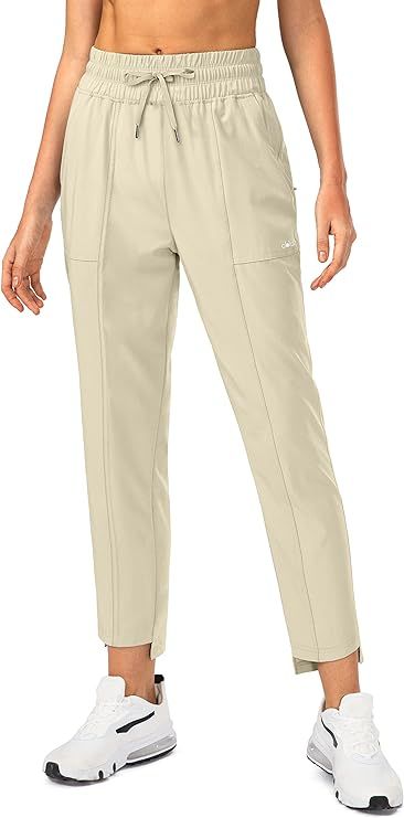 Obla Women's Lightweight Golf Pants with Zipper Pockets High Waisted Casual Track Ankle Pants for... | Amazon (US)