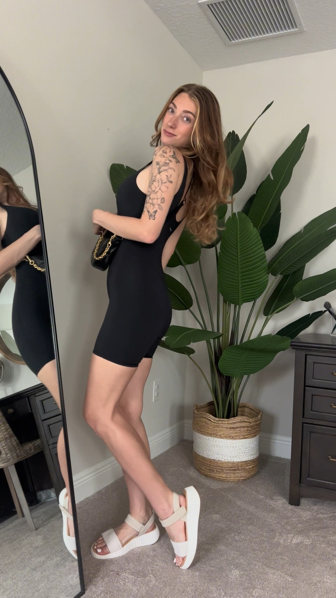 Black romper, but make it chic 🖤
Obsessed with this lazy day look styled with woven sandals, a classic crossbody bag, and just the right touch of gold ✨ Effortless and comfy, all pulled together into one 🫶🏼 your next go to outfit is calling.
#OOTD #EffortlessStyle #MinimalLook #WeekendVibes

#LTKSeasonal #LTKFindsUnder50 #LTKActive