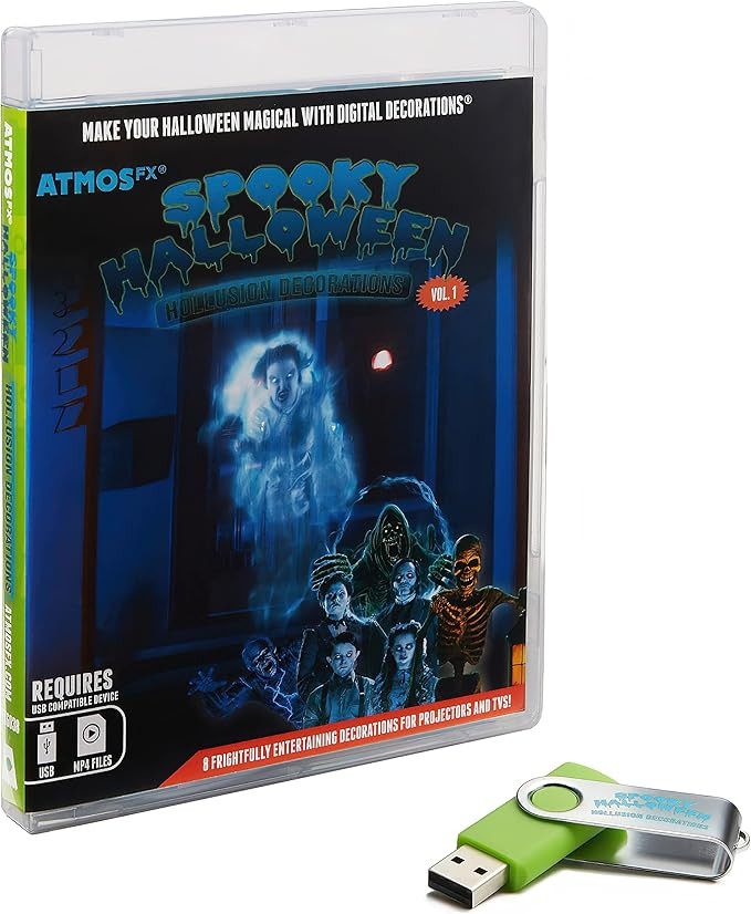 AtmosFX® Spooky Halloween Hollusion Digital Decoration on USB Includes 8 Atmosfx Video Effects f... | Amazon (US)