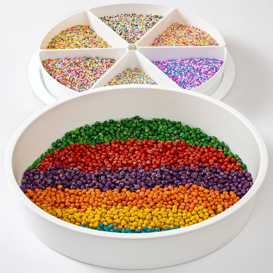 Round Sensory Bin with Lid and Removable Storage Inserts, Large Sensory Tray for Kids, Perfect Pl... | Amazon (US)