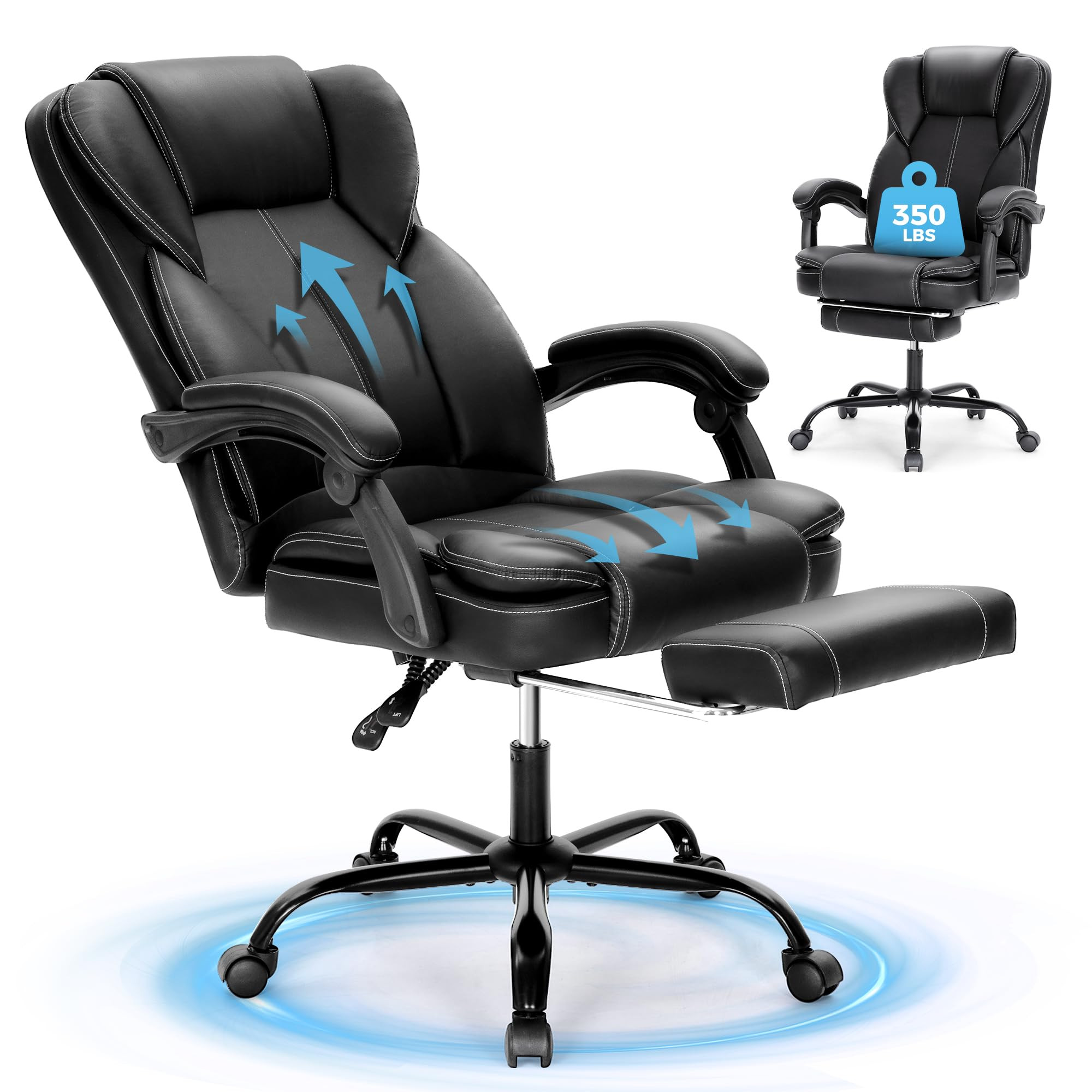 MAISON ARTS Ergonomic Office Chair, Big and Tall Executive Chair with Foot Rest, Computer Desk Ch... | Amazon (US)