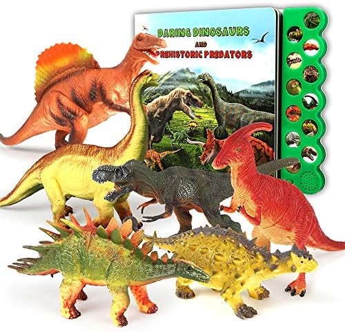 Olefun Dinosaur Toys for 3 Years Old & Up - Dinosaur Sound Book & 12 Realistic Looking Dinosaurs ... | Amazon (US)