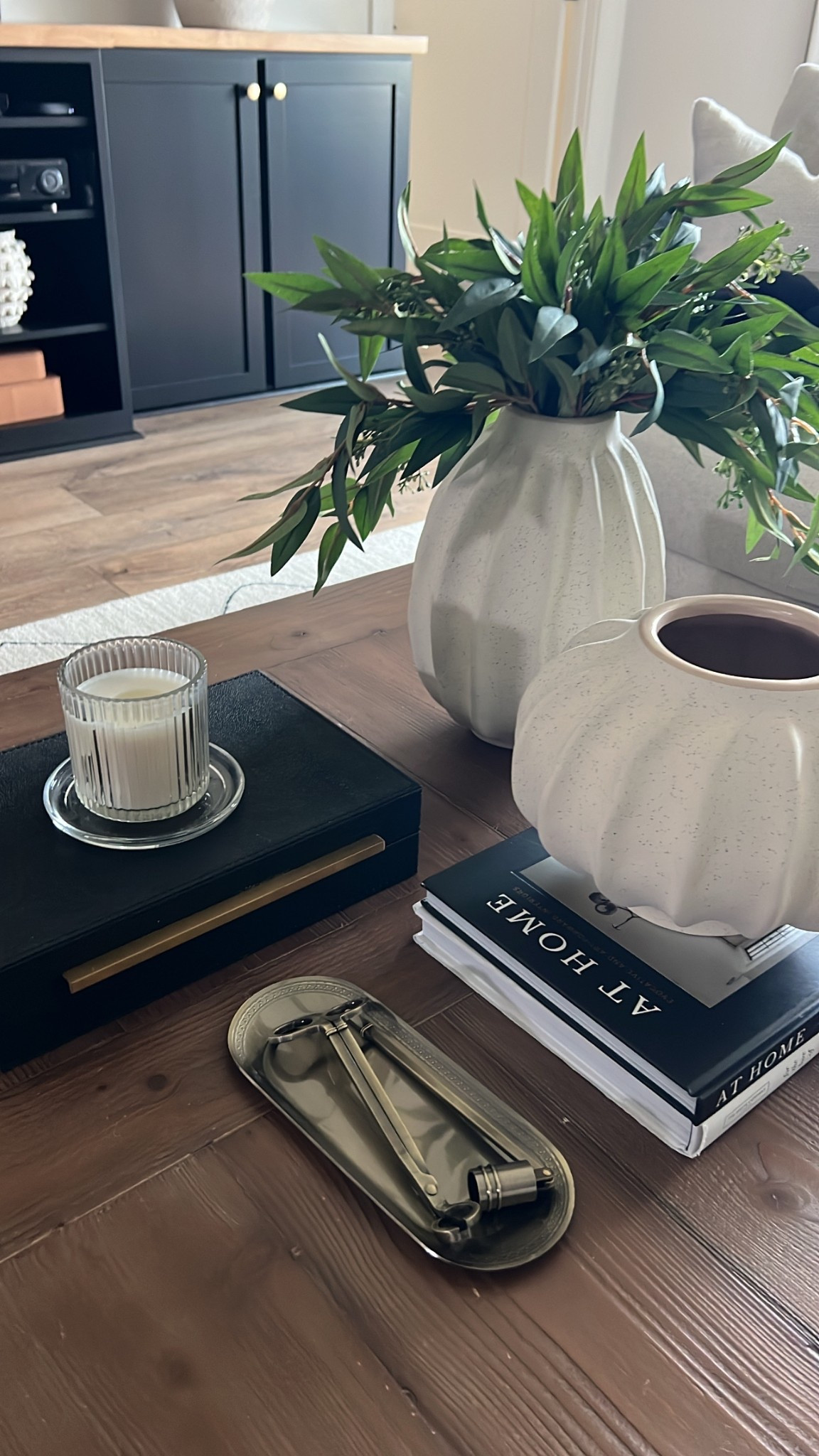 Coffee table styling, black and white decor, large square coffee table, vase decor

#LTKHome