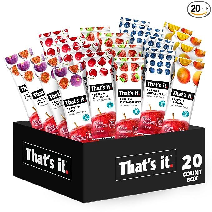 That's it Fruit Bars Snack Gift Box { 20 Pack }100% All Natural, Gluten-Free, Vegan, Low Carb Sna... | Amazon (US)