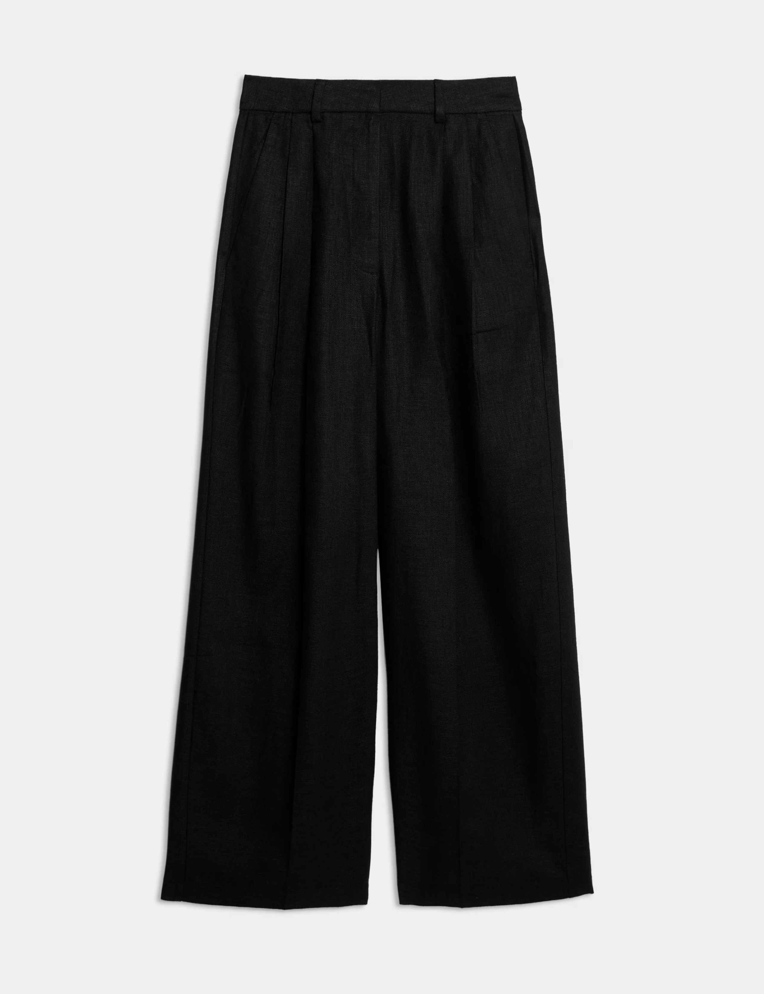 Linen Rich Twill Wide Leg Trousers | Marks & Spencer (UK)