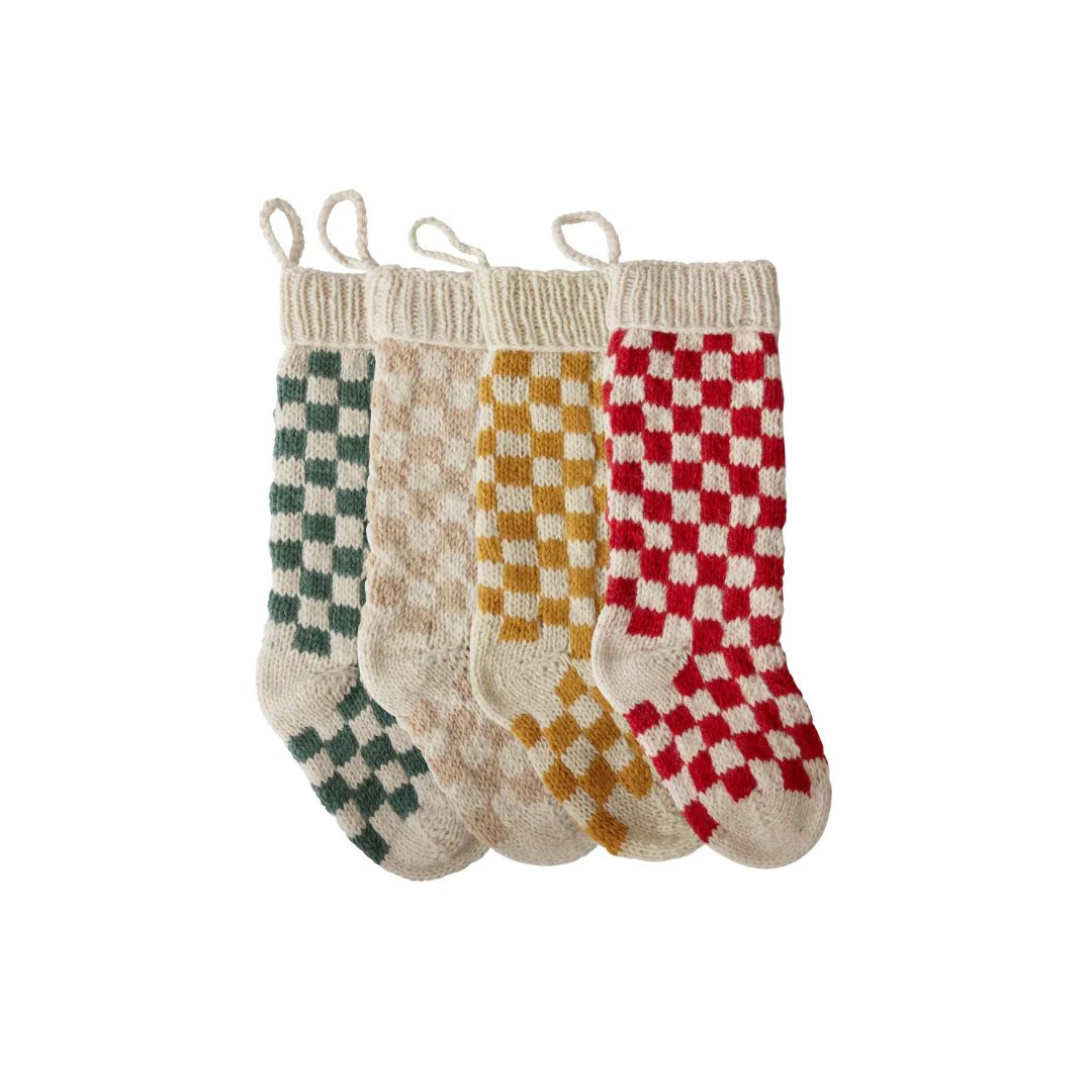 Checkered Stockings | Pink Antlers