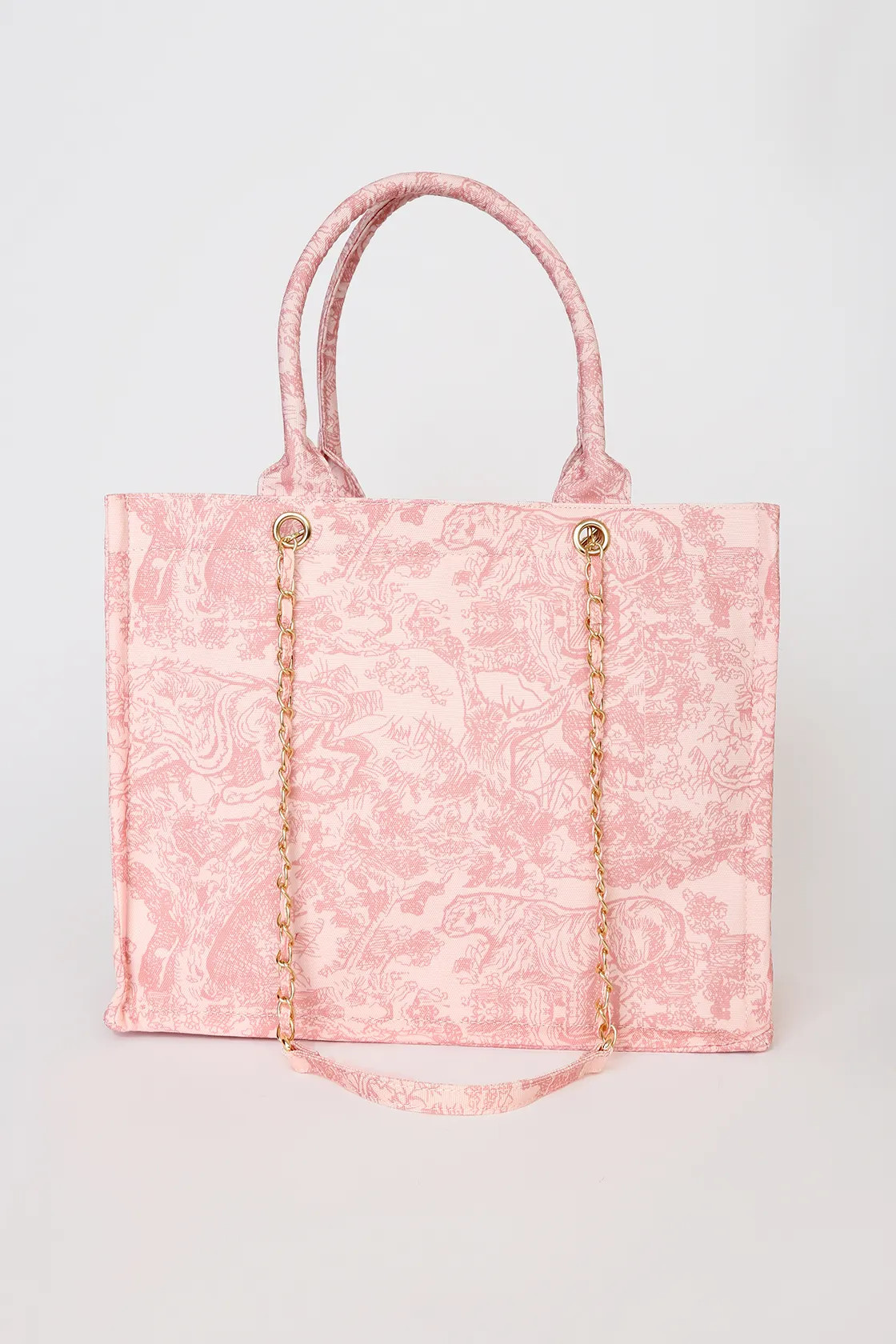 Got it All Pink Toile Print Tote Bag | Lulus (US)