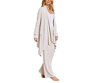 Barefoot Dreams CozyChic Ultra Lite Draped Shawl Collar Cardi | QVC