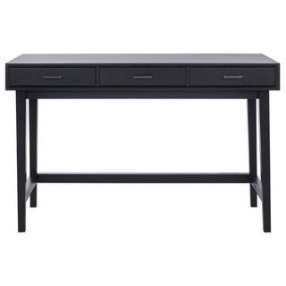 SAFAVIEH Hawthorn 47.3 in. Rectangular Black Wood 3-Drawer Writing Desk DSK5709D | The Home Depot