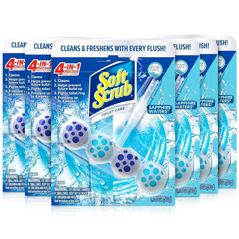 Soft Scrub 4-in-1 Rim Hanger Toilet Bowl Cleaner, Sapphire Waters, 6 Count | Amazon (US)