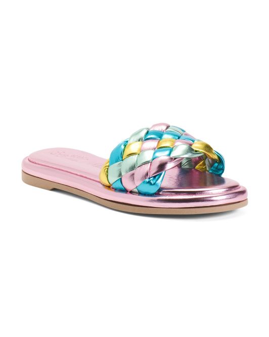 Made In Italy Leather Bellissima Flat Sandals | TJ Maxx