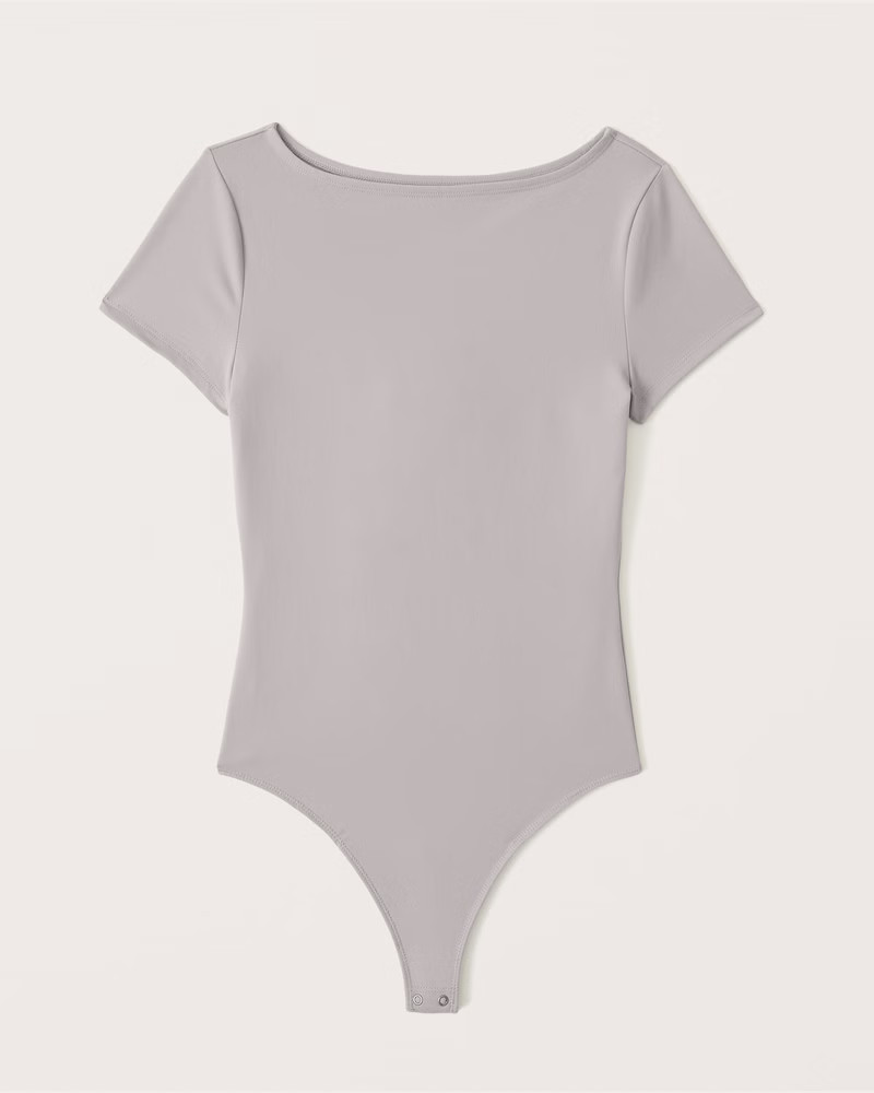 Women's Short-Sleeve Seamless Fabric Boatneck Bodysuit | Women's Tops | Abercrombie.com | Abercrombie & Fitch (US)