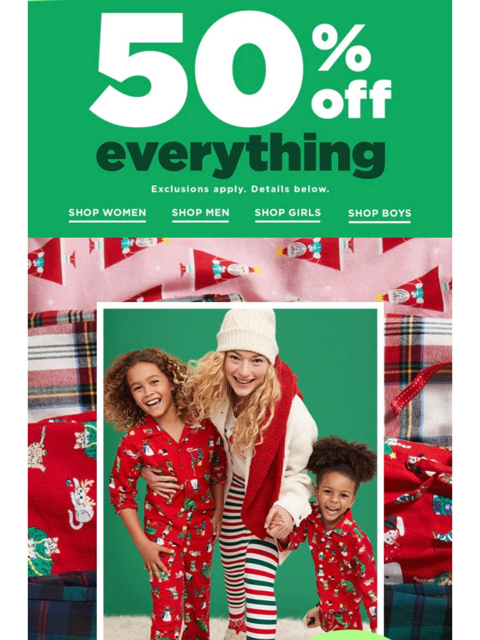 Old Navy’s BIG 50% OFF everything sale ends tonight! Stock up for winter, and grab those matching family pajamas while you’re at it! 

#LTKfamily #LTKstyletip #LTKsalealert