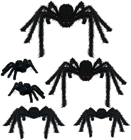 Nirohee Halloween Decorations Outdoor,6 Pack Giant Spider Halloween Party Decor Large Outside Dec... | Amazon (US)