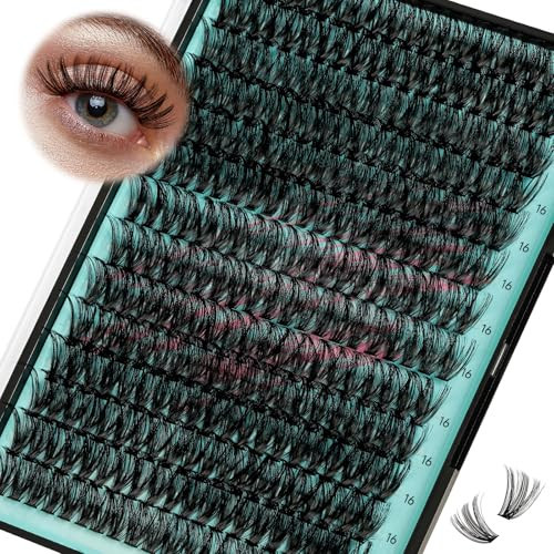 Lash Clusters Wispy 280PCS Eyelash Extension 50D Cluster Lashes Individual Lashes DIY Lash Extension Natural Look Cluster Eyelash Extensions Soft False Eyelashes at Home for Beginners(16mm) | Amazon (US)