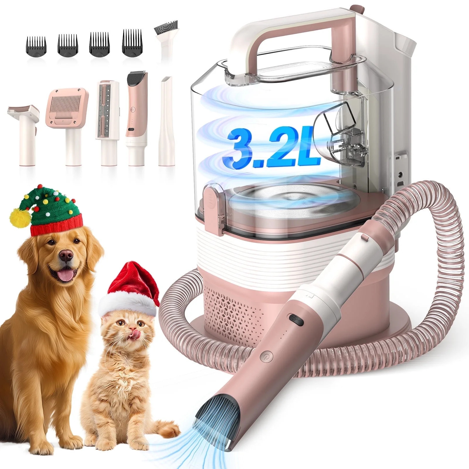 BEBANG 6-in-1 Dog Grooming Vacuum, 3.2L Dust Cup Pet Grooming Kit,  13000Pa Suction, Low Noise Do... | Walmart (US)
