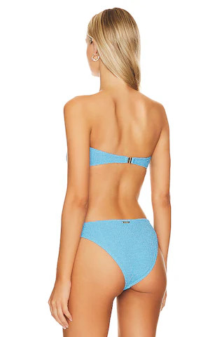 MILLY Cabana Margot Bandeau Bikini Top in Blue from Revolve.com | Revolve Clothing (Global)
