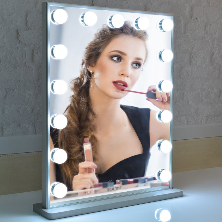 BEAUTME Hollywood Vanity Mirror with Lights, Dimmable Tabletop/Wall Mountable Cosmetic Lighted Ma... | Walmart (US)