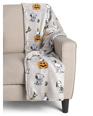 Mummy Snoopy And Woodstock Halloween Plush Throw | TJ Maxx