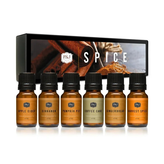 Spice Set of 6 Fragrance Oils - Premium Grade Scented Oil - 10ml - Cinnamon, Harvest Spice, Apple... | Walmart (US)