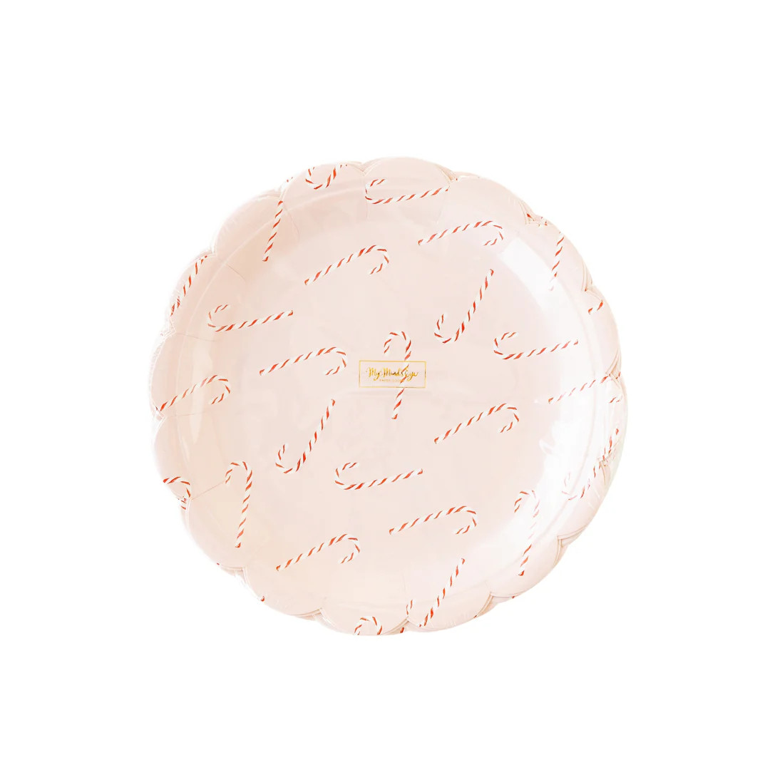 Whimsy Santa Scattered Candy Cane Paper Plate | My Mind's Eye