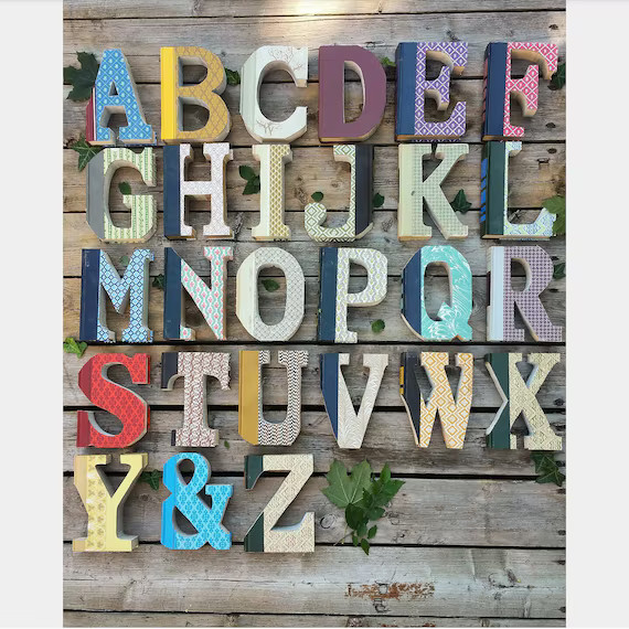 Book letters and ampersand, teacher gift, housewarming gift, wedding gift, playroom decor, nurser... | Etsy (US)