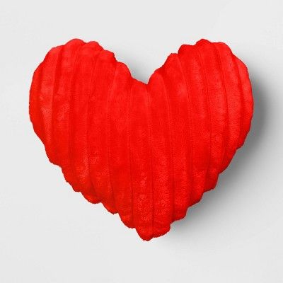 Valentine's Day Rib Shaped Plush Heart Throw Pillow Red - Room Essentials™ | Target