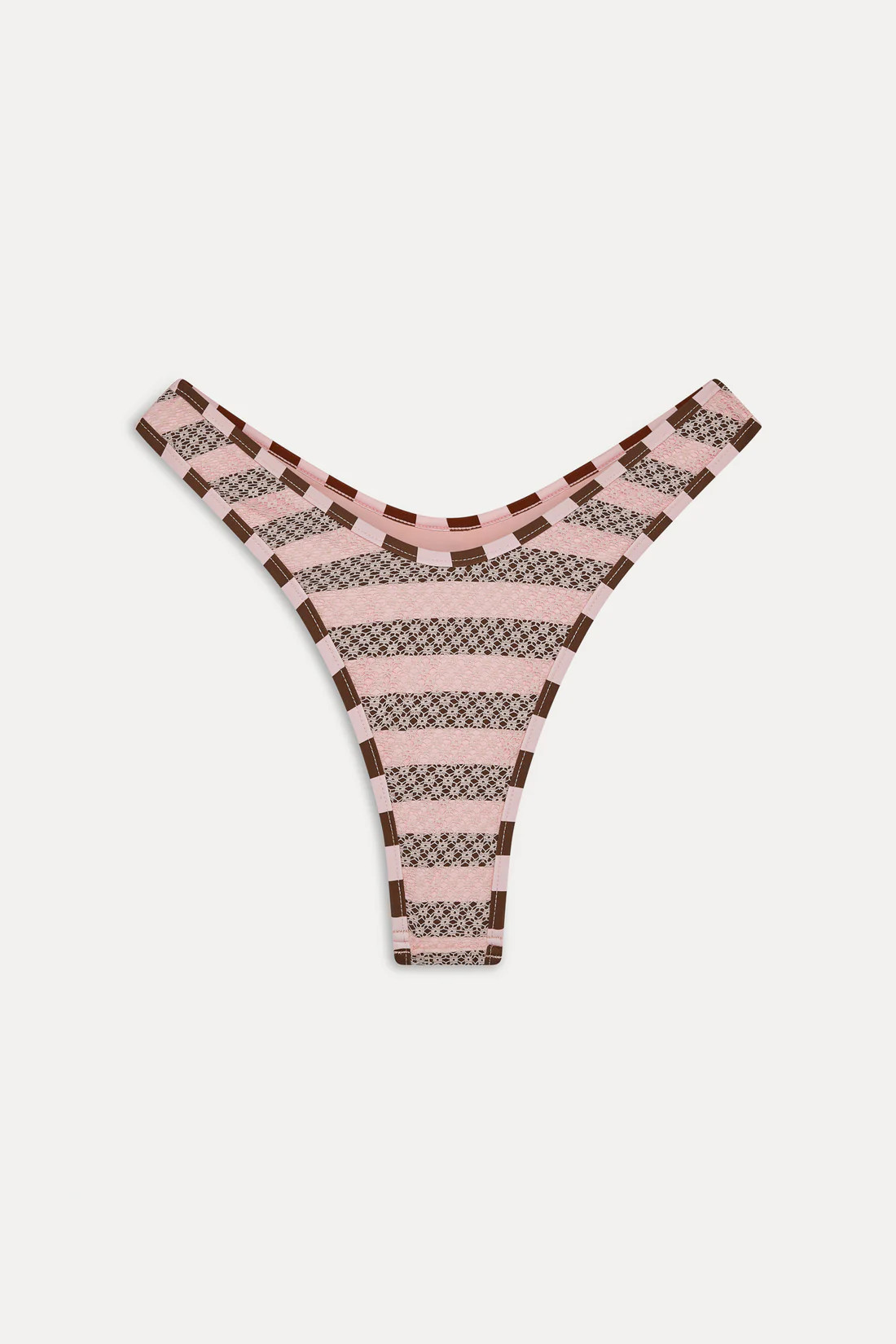 Full Moon Striped Bikini Bottom - Strawberry Chocolate | Frankies Bikinis
