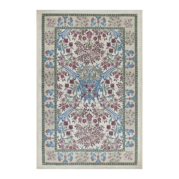 Better Homes & Gardens Hannah Flowing Floral Beige 24 in x 36 in Accent Rug | Walmart (US)
