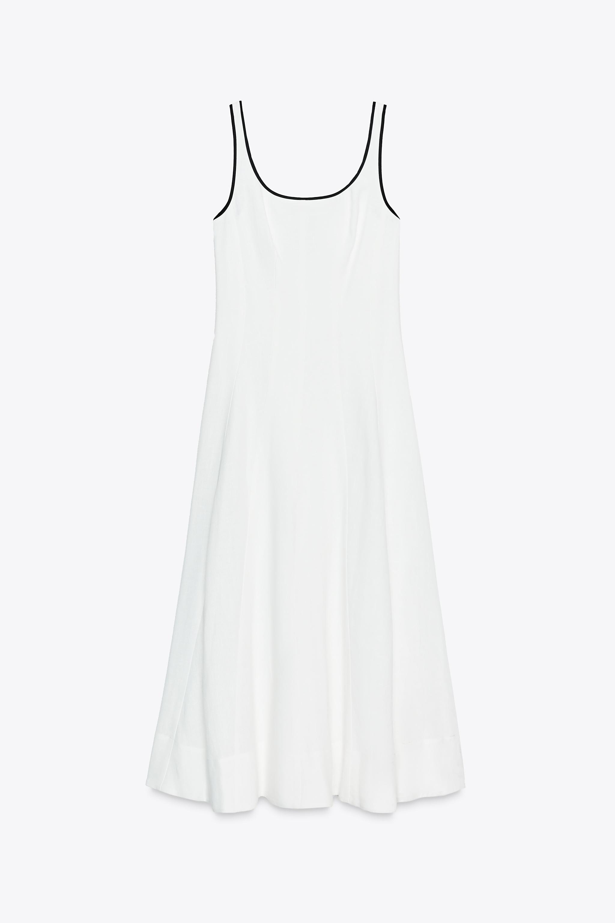 CONTRAST TRIM MIDI DRESS | Zara US