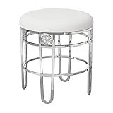 Amazon.com: Hillsdale Furniture Dessa Glam Metal Vanity Stool, Chrome (51115) : Home & Kitchen | Amazon (US)