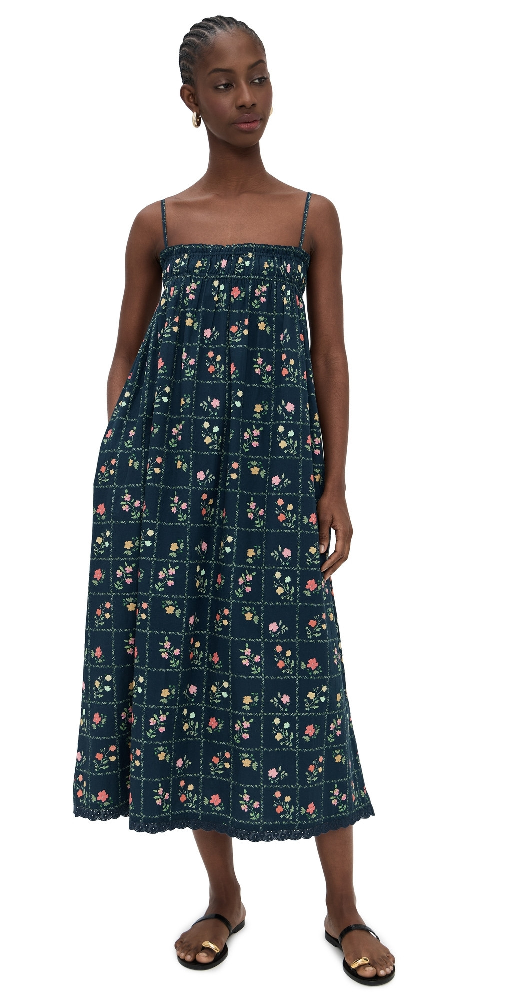 La Maregold Sammy Dress Navy Floral Grid XS | Shopbop