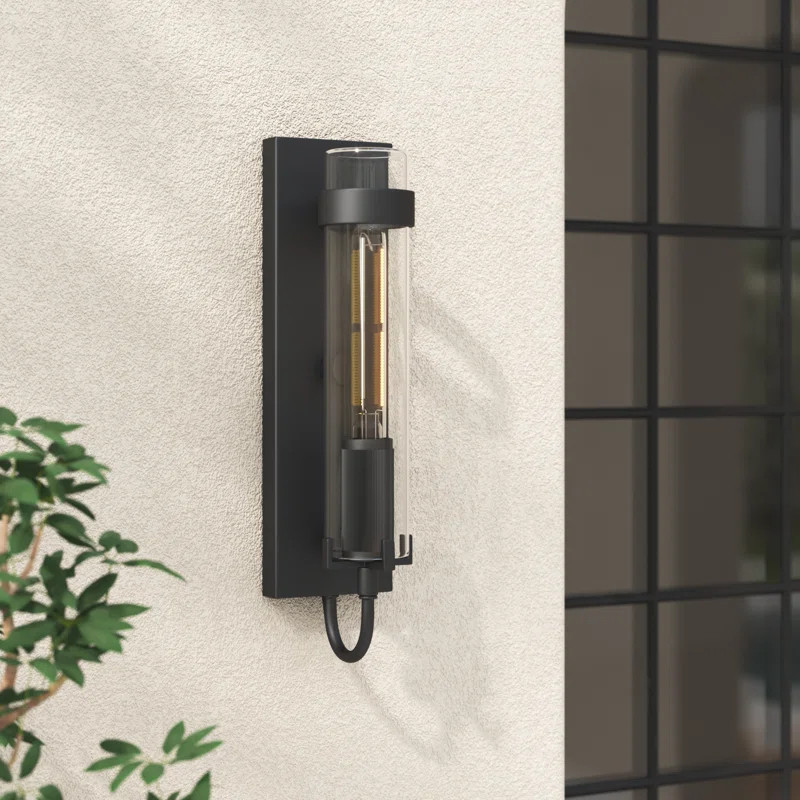 Cala Single Light Cylinder Outdoor Aluminum Wall Light | Joss & Main
