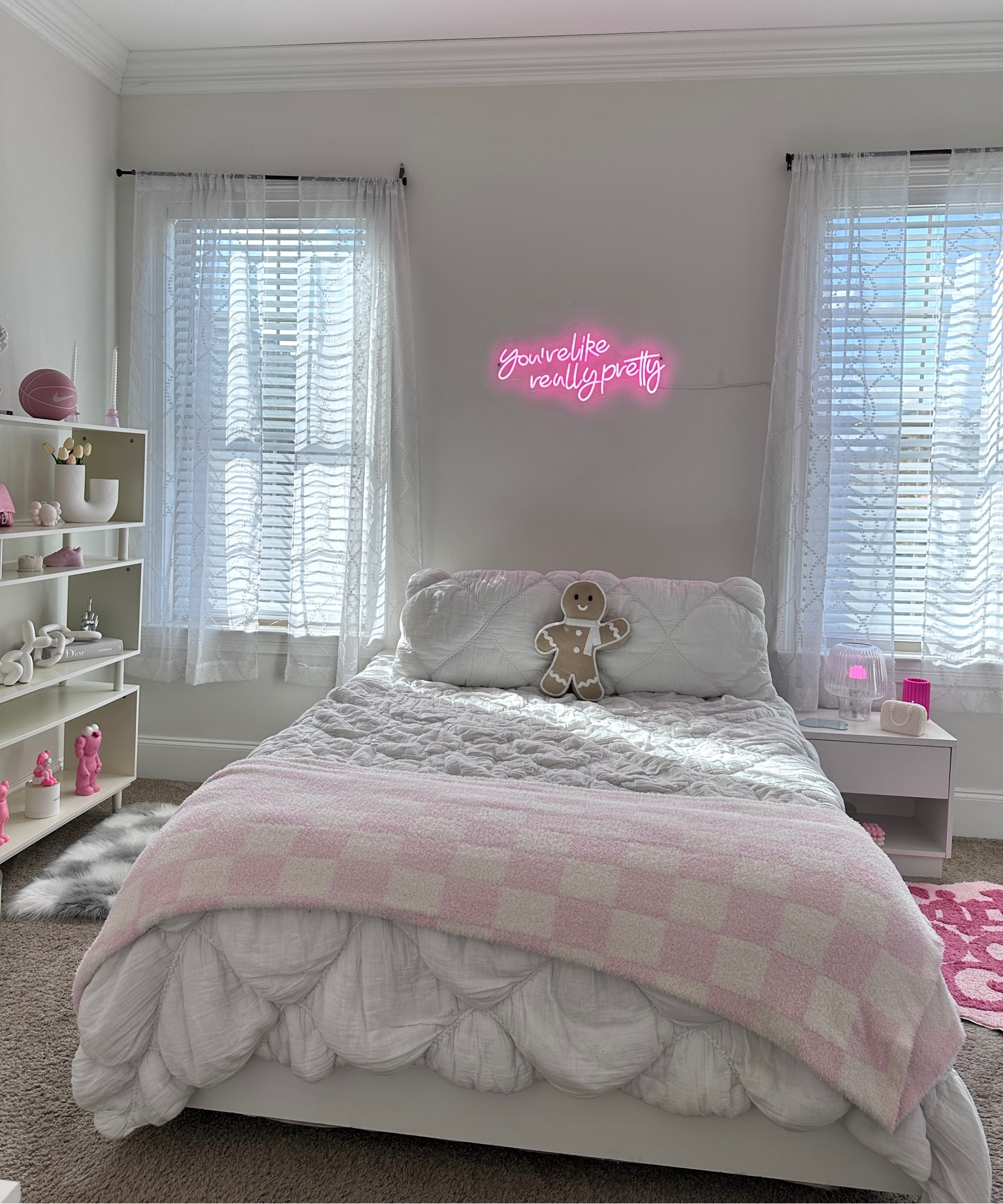 Room decor. Pinkmas decor. Winter bedroom decorations. Aesthetic bedroom decor. Pink home. Checkered blanket. Gingerbread man pillow. Pink bedroom. Girly room decor. Gifts for her. Pink finds. #LTKGiftGuide #LTKSeasonal #LTKU #LTKsalealert

#LTKHoliday #LTKCyberWeek #LTKhome