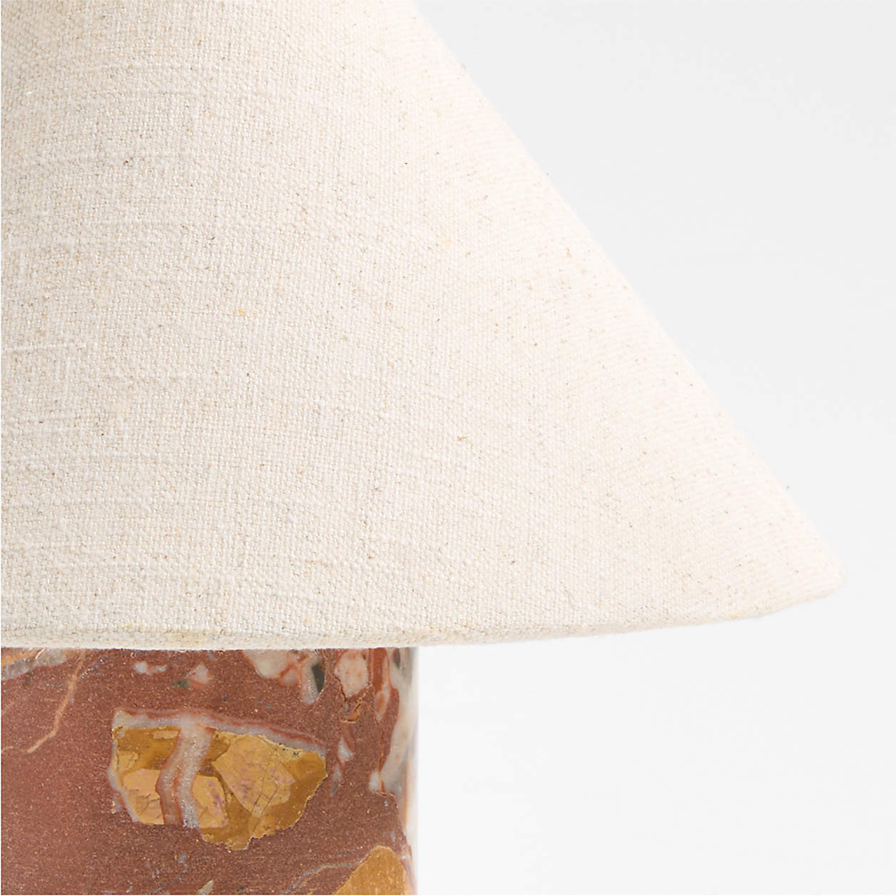 Chez Red Marble Mini Table Lamp with Fabric Shade 14" + Reviews | Crate & Barrel | Crate & Barrel