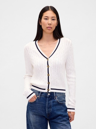 100% Cotton Cable-Knit Cardigan | Gap (CA)