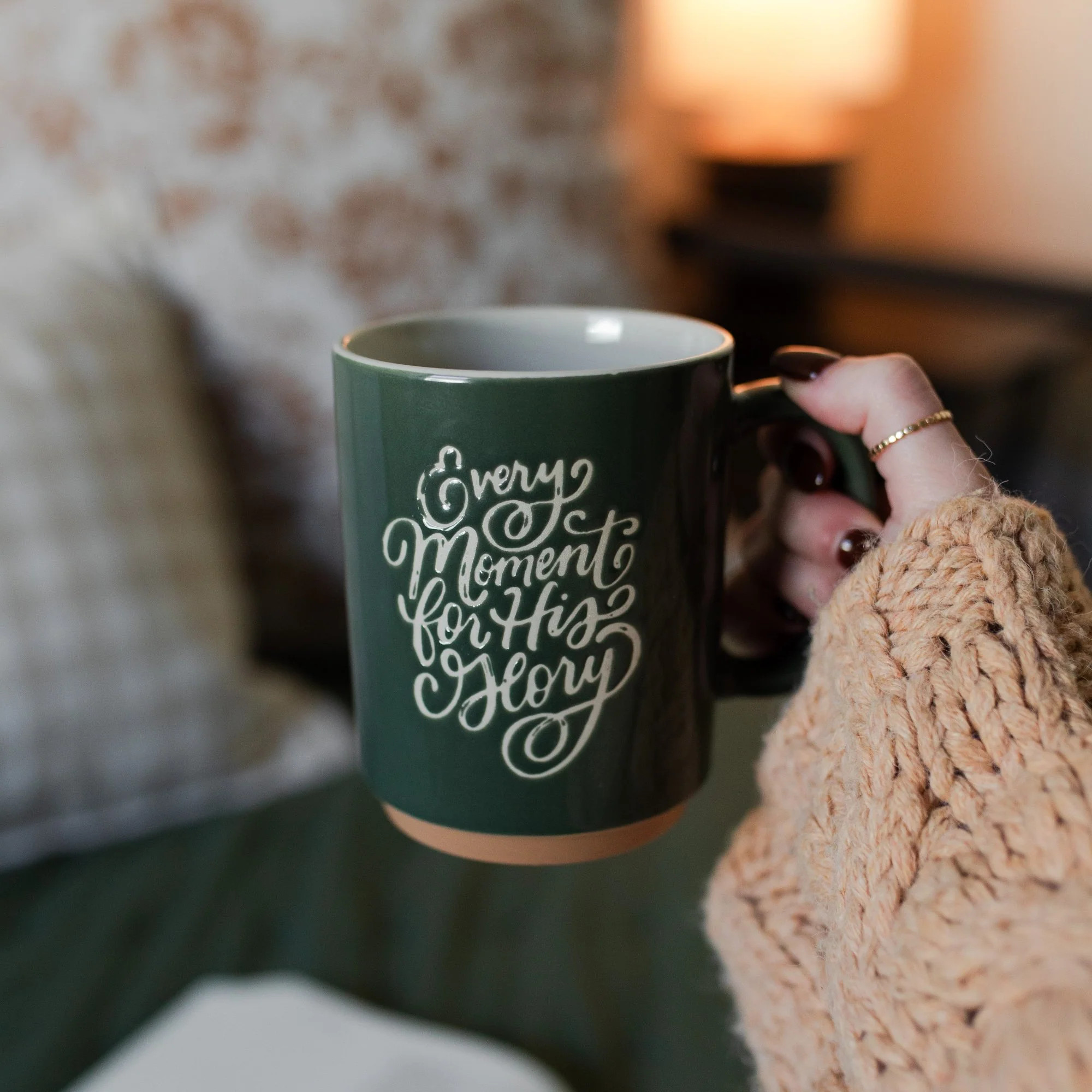 Every Moment for His Glory Leaf Green Mug | The Daily Grace Co.