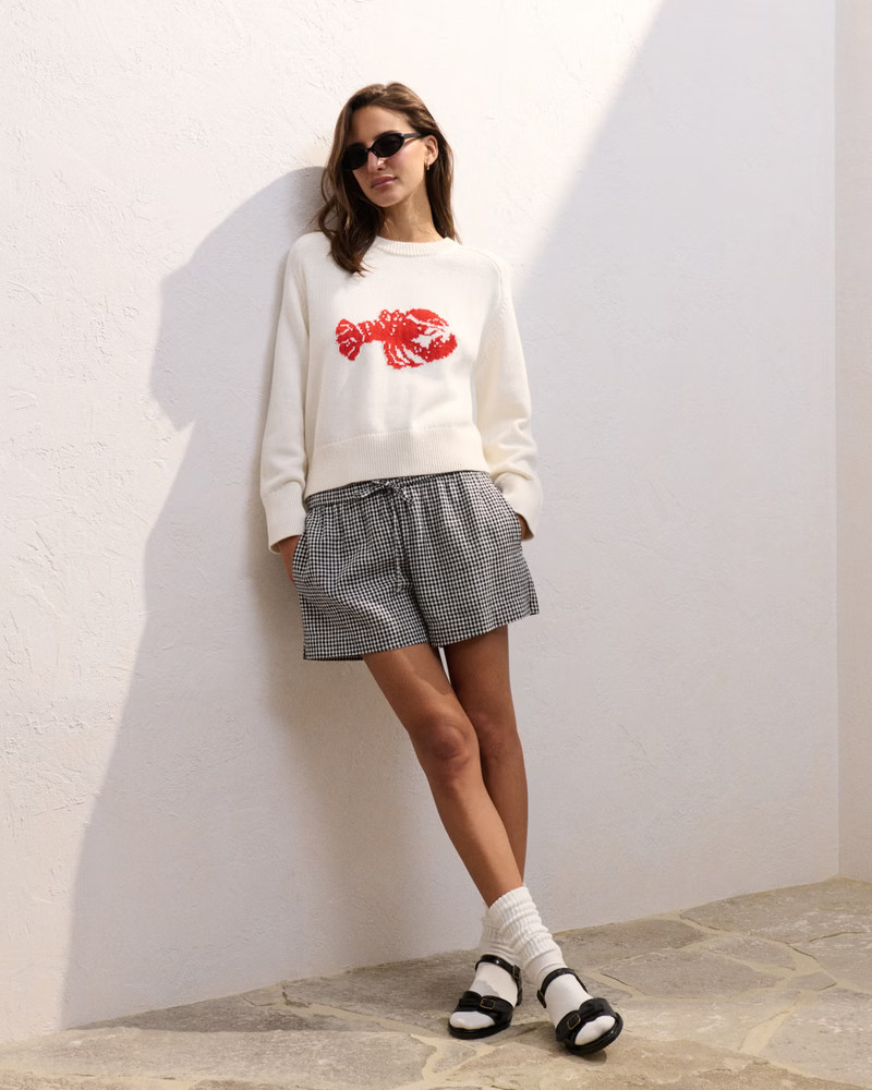 Women's The A&F Madeline Lobster Crew Sweater | Women's Clearance | Abercrombie.com | Abercrombie & Fitch (US)