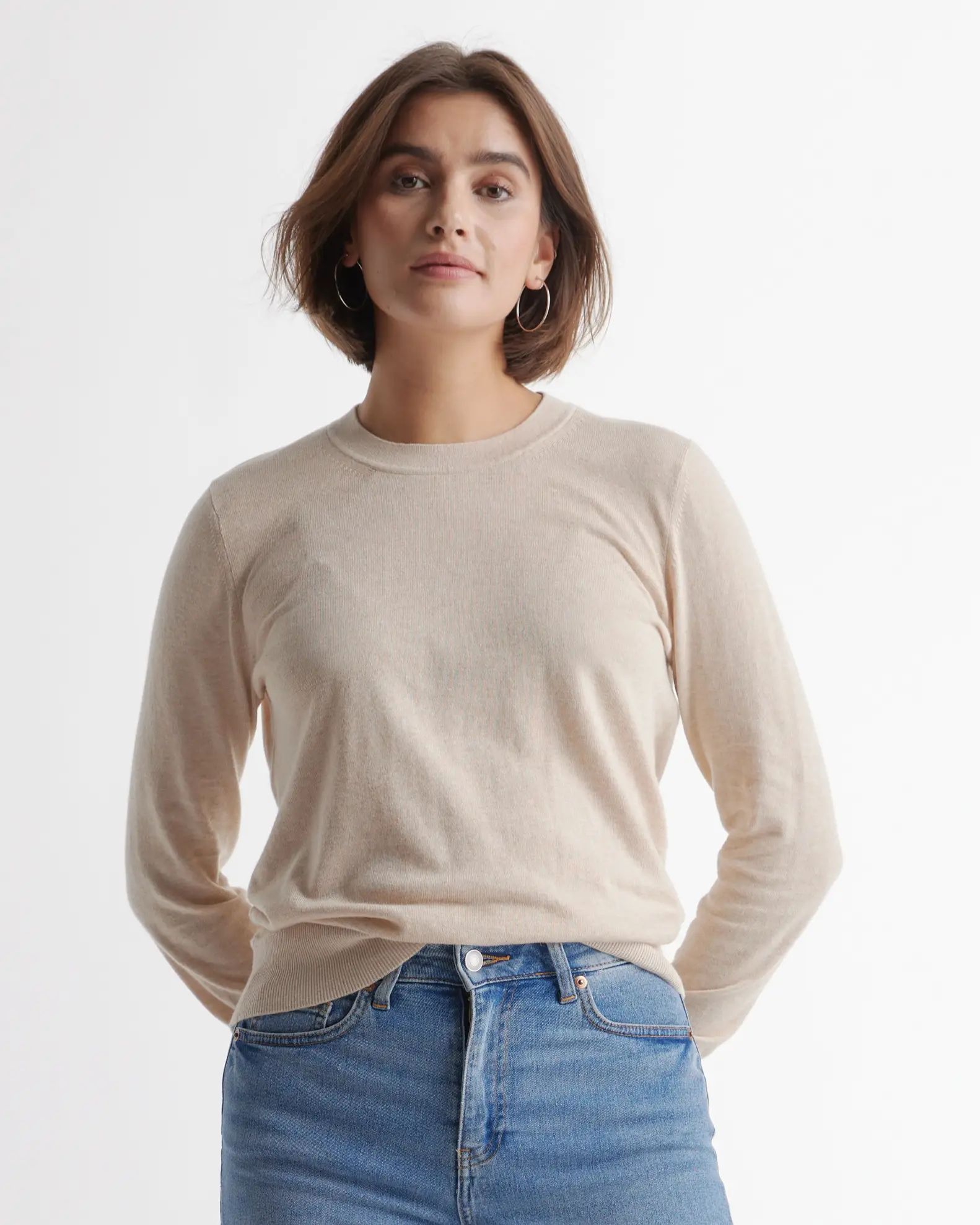 Lightweight Cotton Cashmere Crewneck Sweater | Quince
